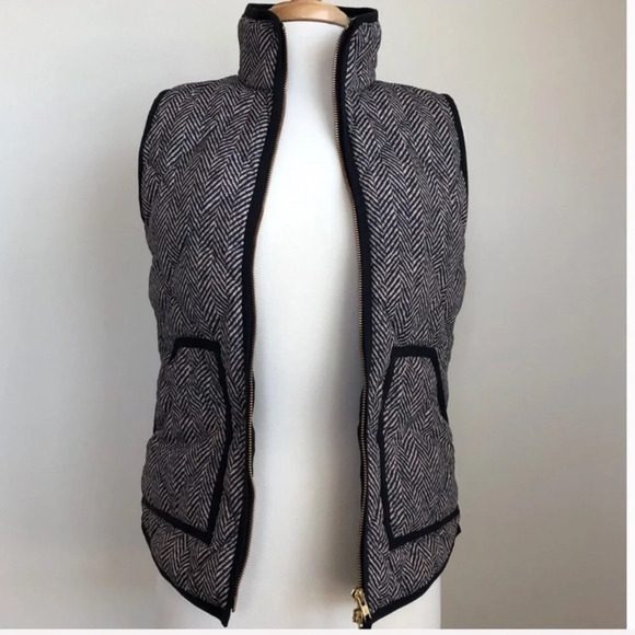 J. Crew Herringbone Puffy Jacket Size Xsmall - Picture 2 of 9